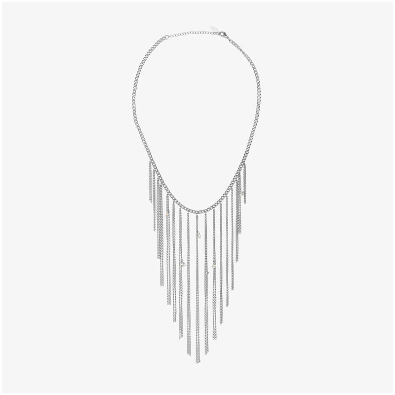 Colar Mulher Myfair Fringe prateado | Design Contemporâneo com Franjas