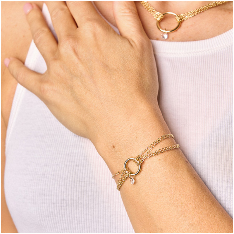 Pulseira Mulher Myfair Loop dourada | Design Moderno em Elos Dourados