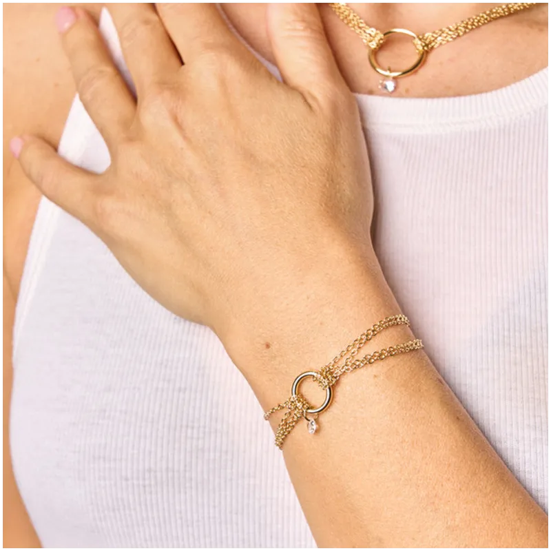 Pulseira Mulher Myfair Loop dourada | Design Moderno em Elos Dourados