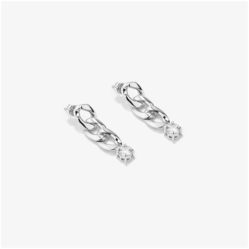Brincos Mulher Gaga Chain Prateados