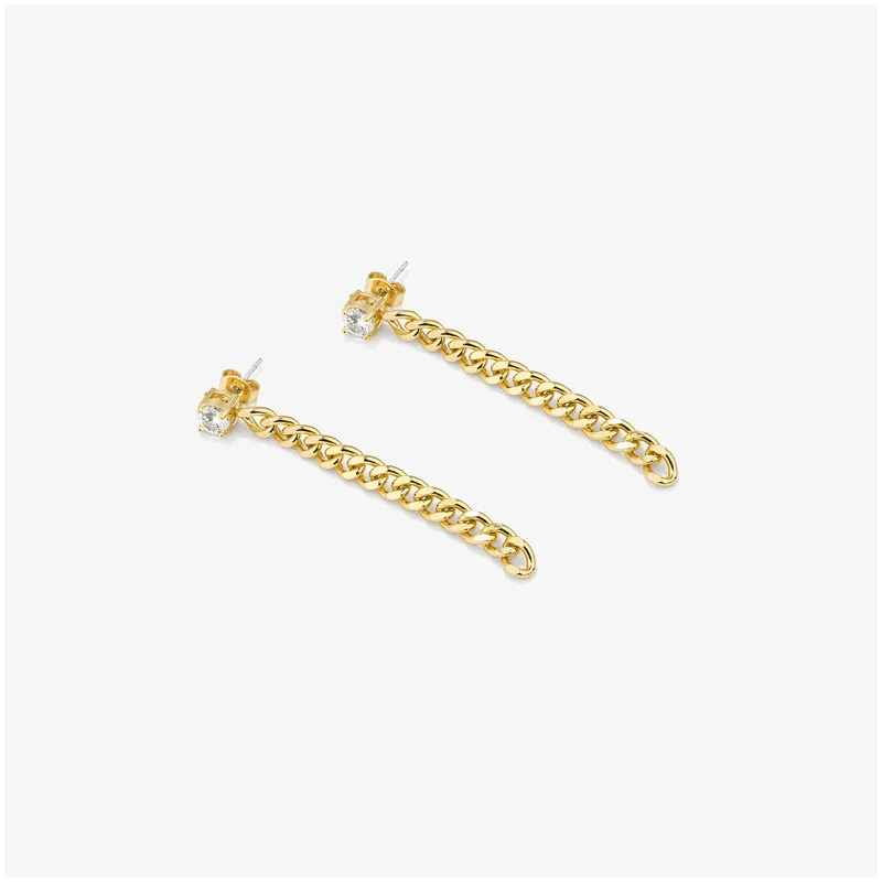 Brincos Mulher Compridos Gaga dourados | Correntes Douradas