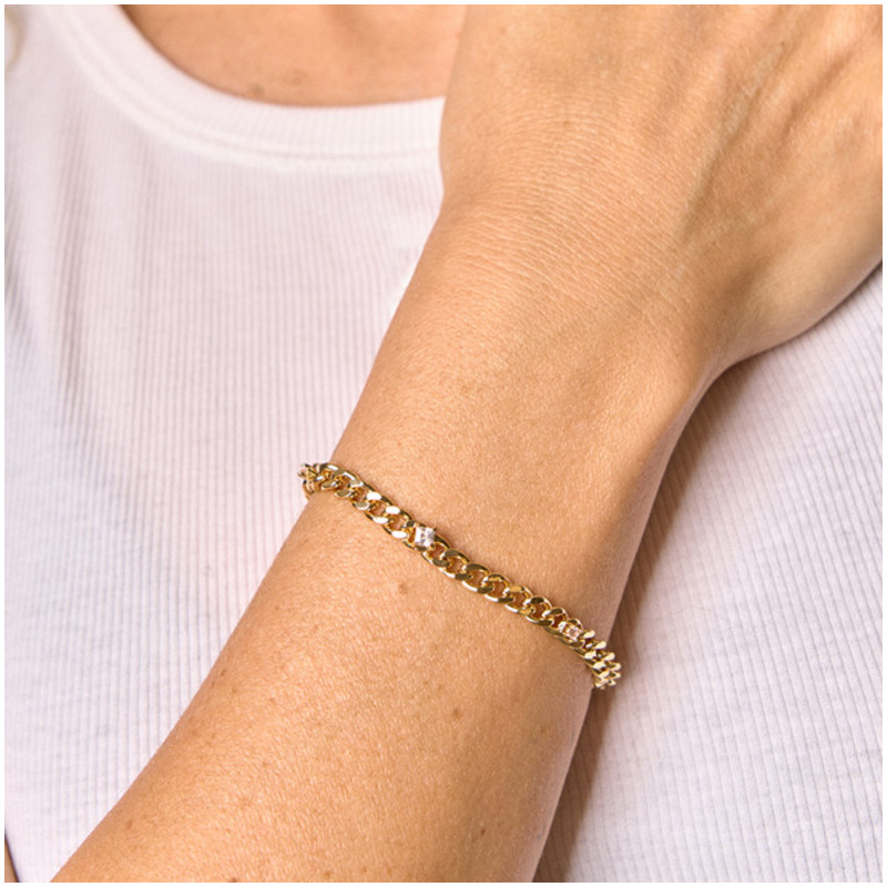 Pulseira Mulher Gaga dourada | Maxi Elos Dourados Modernos