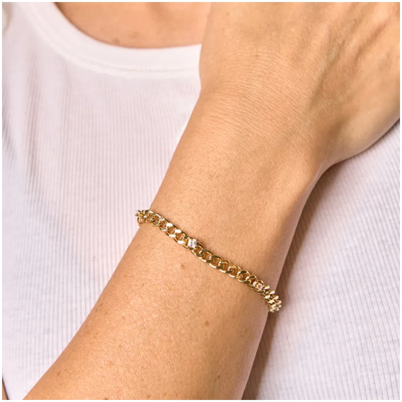 Pulseira Mulher Gaga dourada | Maxi Elos Dourados Modernos