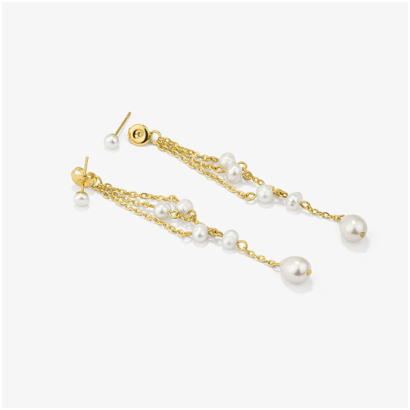 Brincos Mulher Bridgerton Pearl dourados | Design Elegante com Pérola