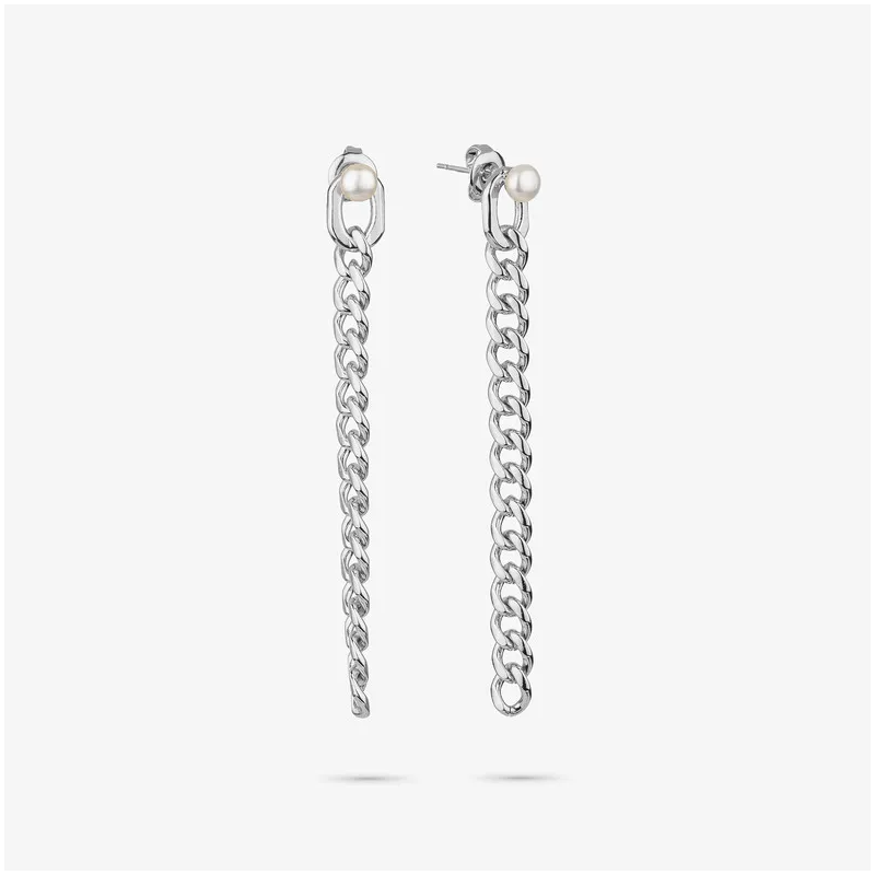 Brincos Mulher Emily Chain prateado | Pendentes Prateados