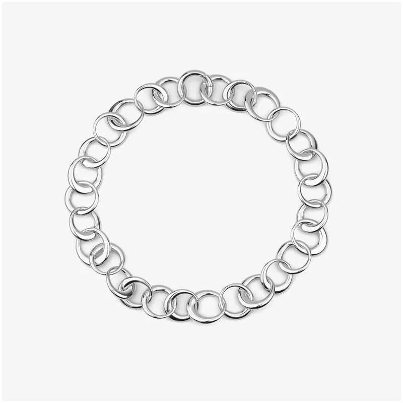 Colar Mulher Blair Prateado | Design Geométrico em Elos Prateados