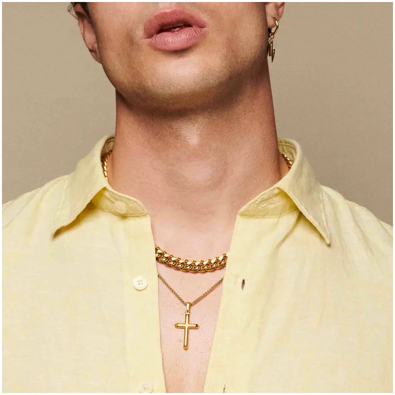 Colar Homem Mateo Cruz Fina Dourado