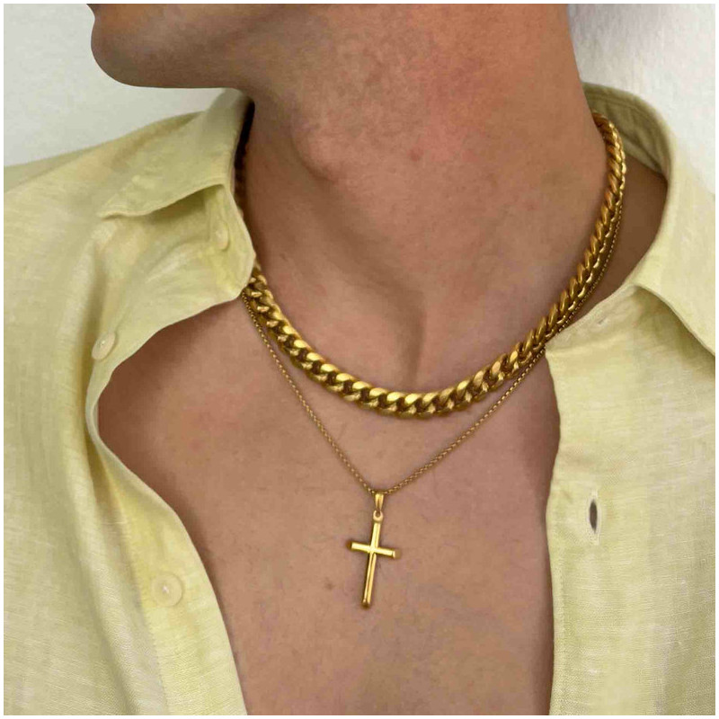 Colar Homem Mateo Cruz Fina Dourado