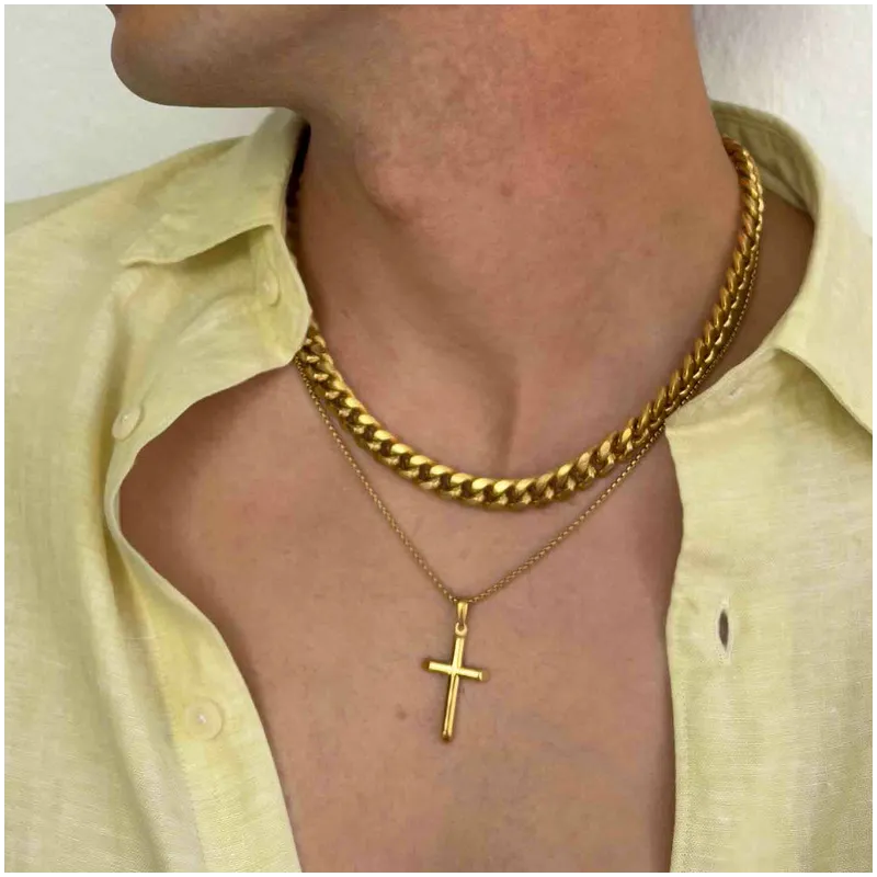 Colar Homem Mateo Cruz Fina Dourado