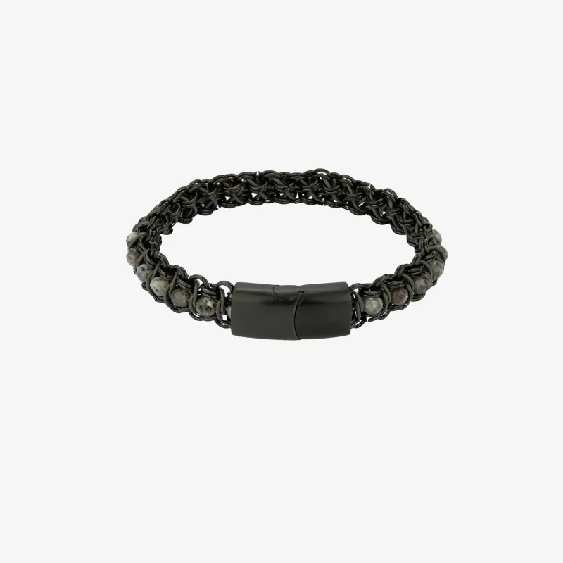 Pulseira de Homem Ulises com Pedras Pretas | Radiant