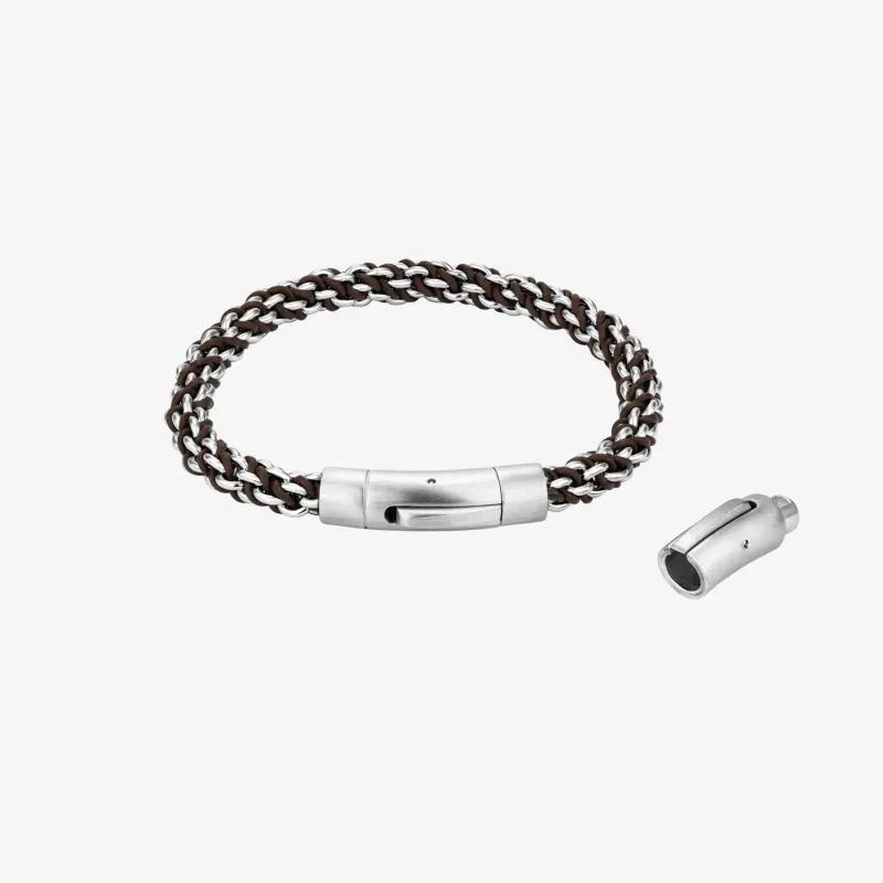 Pulseira de Homem Ulises Castanha em Aço | Radiant