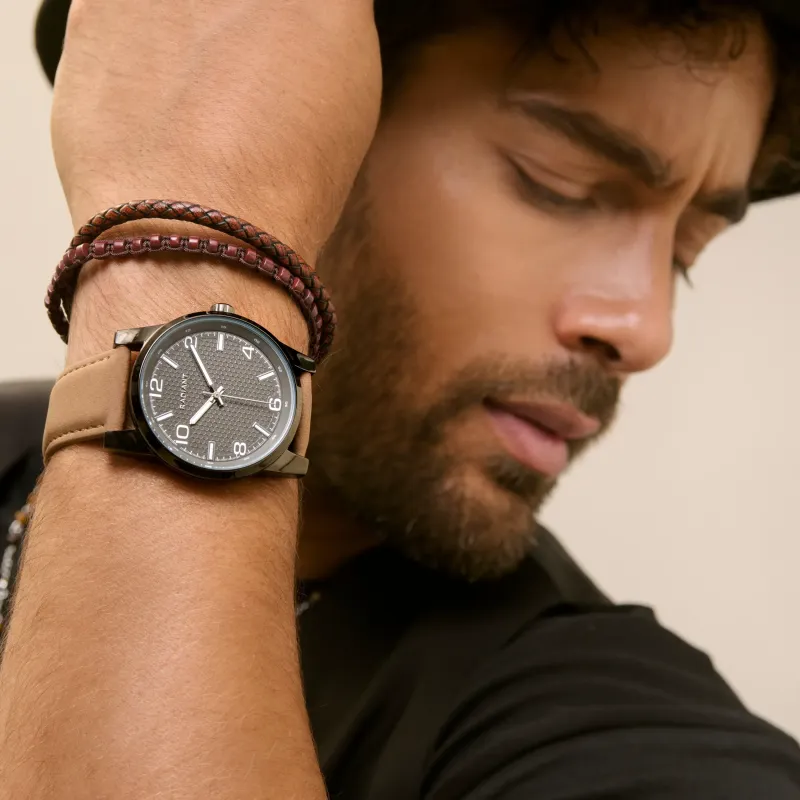 Pulseira de Homem Sierra com Contas Castanhas | Radiant