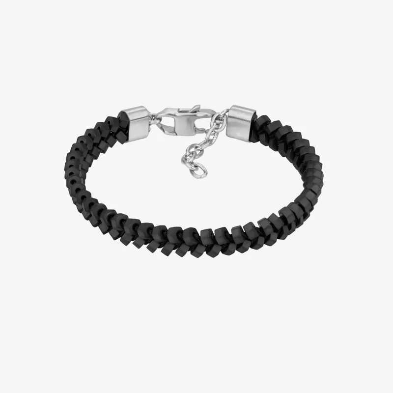 Pulseira de Homem Tribal Entrançada Preta | Radiant
