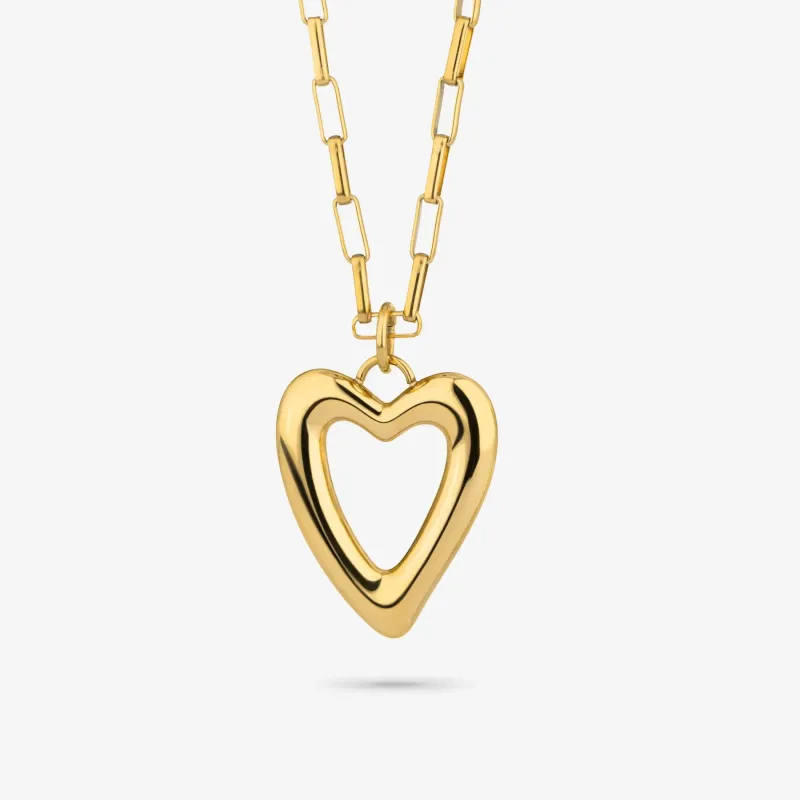 Colar comprido dourado com pendente de coração | Radiant