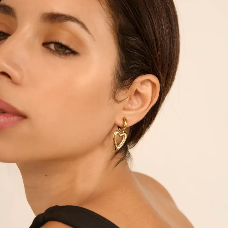 Brincos de mulher Hearts dourados | Radiant