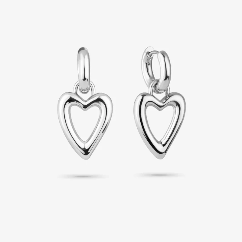 Brincos de mulher Hearts prateados | Radiant