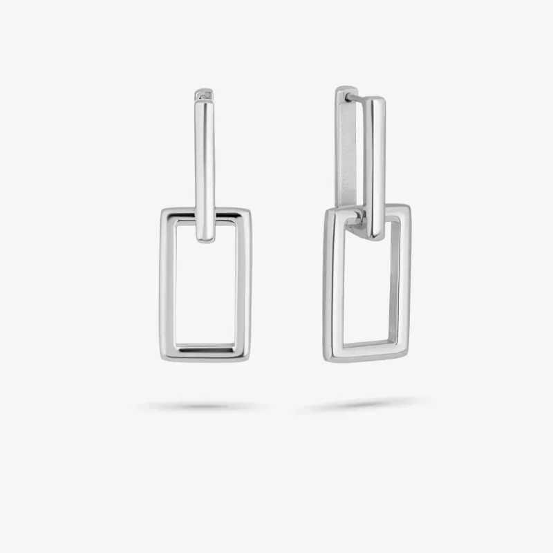 Brincos de mulher Halle prateados  | Radiant