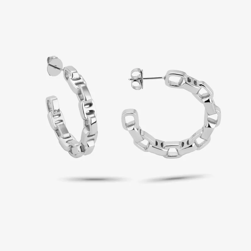 Argolas de mulher Chains Cindy prateadas | Radiant