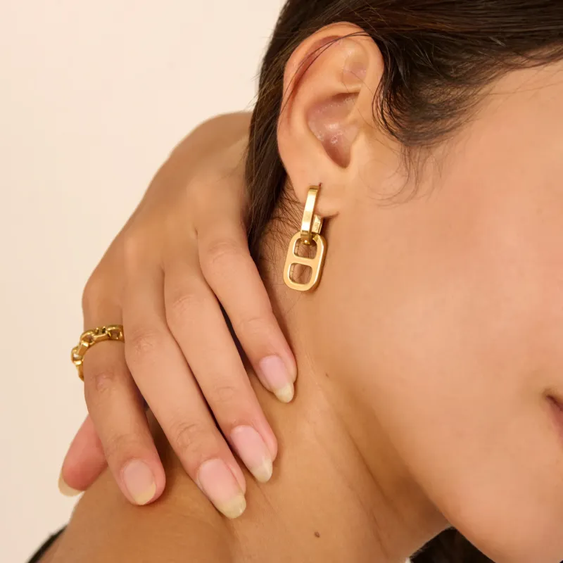Brincos de mulher duplos Cindy dourados | Radiant
