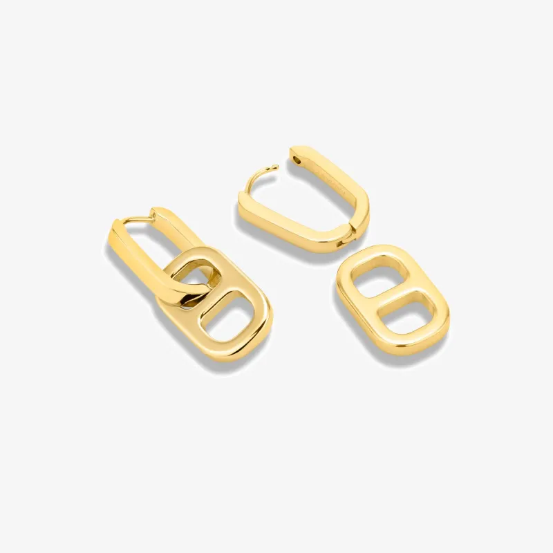 Brincos de mulher duplos Cindy dourados | Radiant