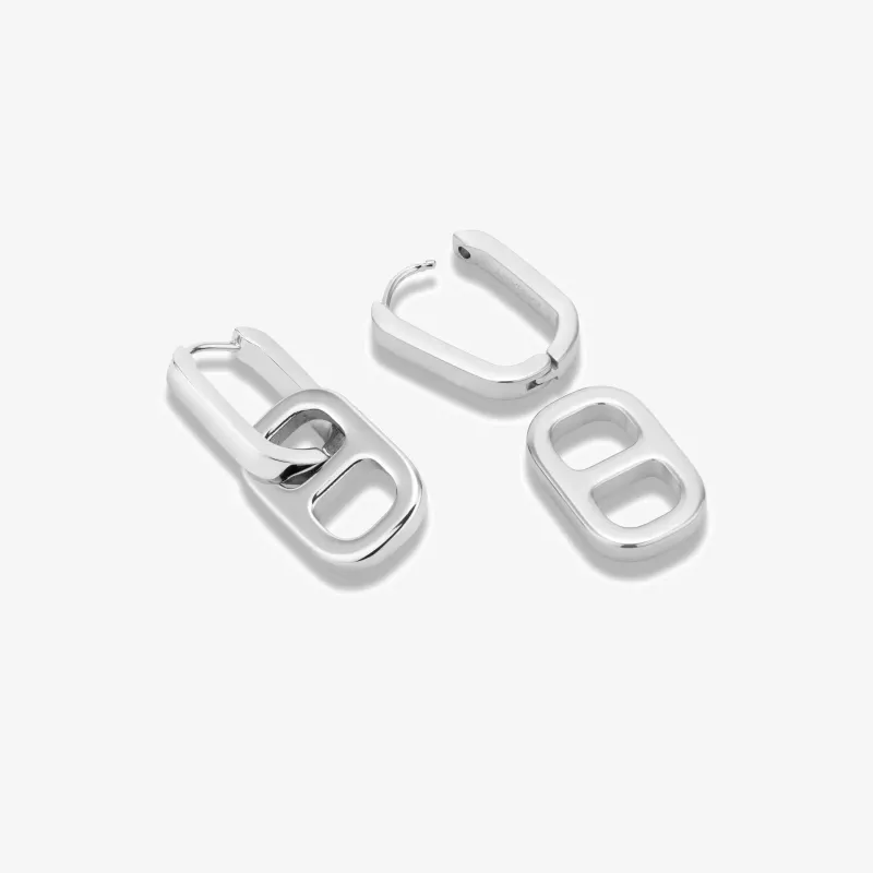 Brincos de mulher duplos Cindy prateados | Radiant