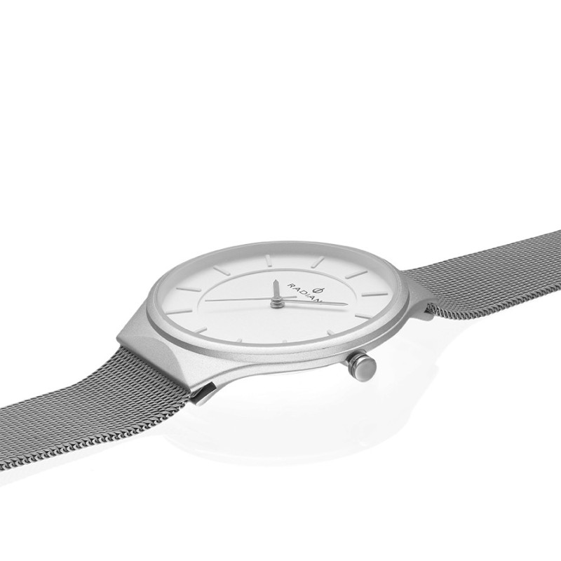 HANS 41MM WHITE DIAL SILVER SS MESH
