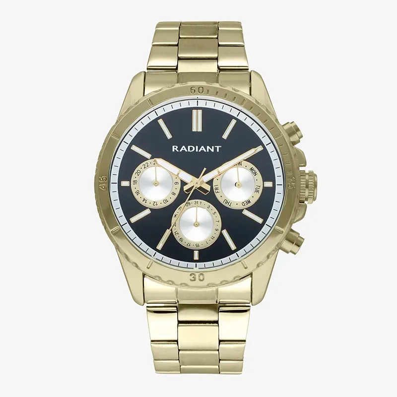 Radiant Tech Relógio de Homem Dourado Bracelete Aço