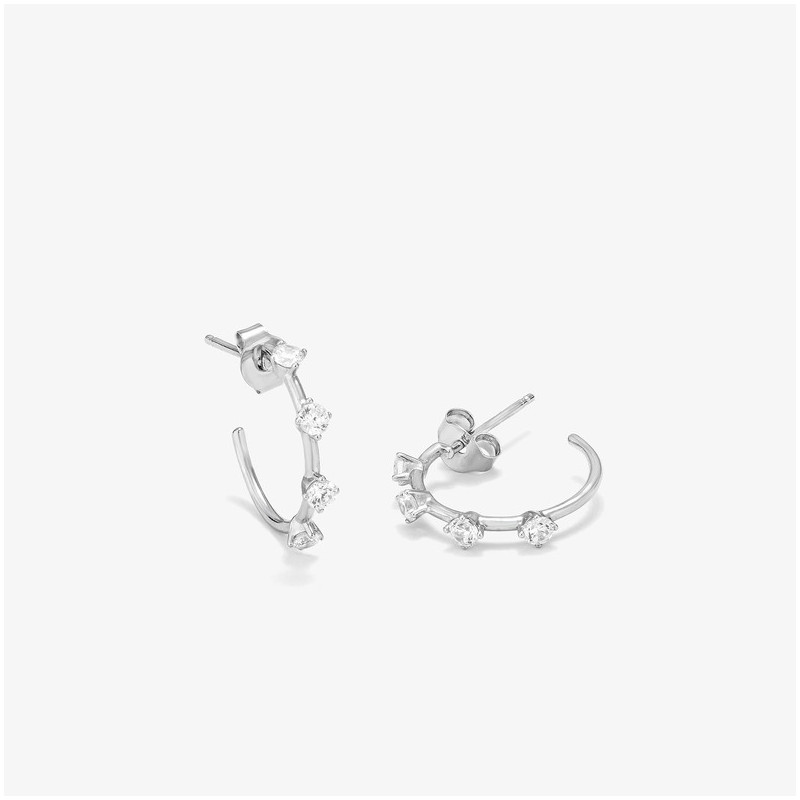 Radiant Argolas Pequenas FANTASY. Prata de lei e zircónias Joyas.