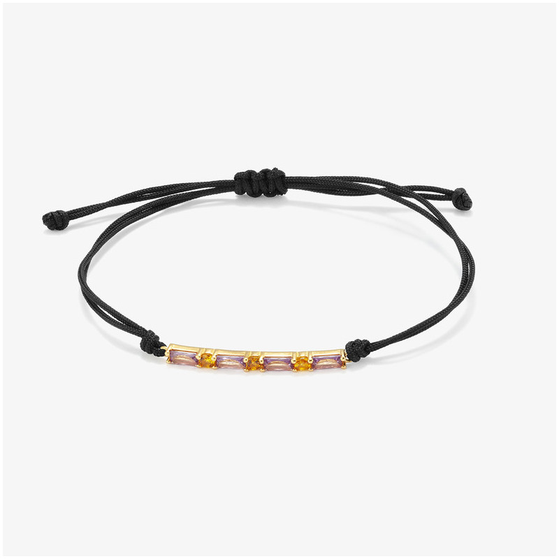 Pulseira de Cordão FANTASY. Prata de lei, ouro 24K e zircónias.