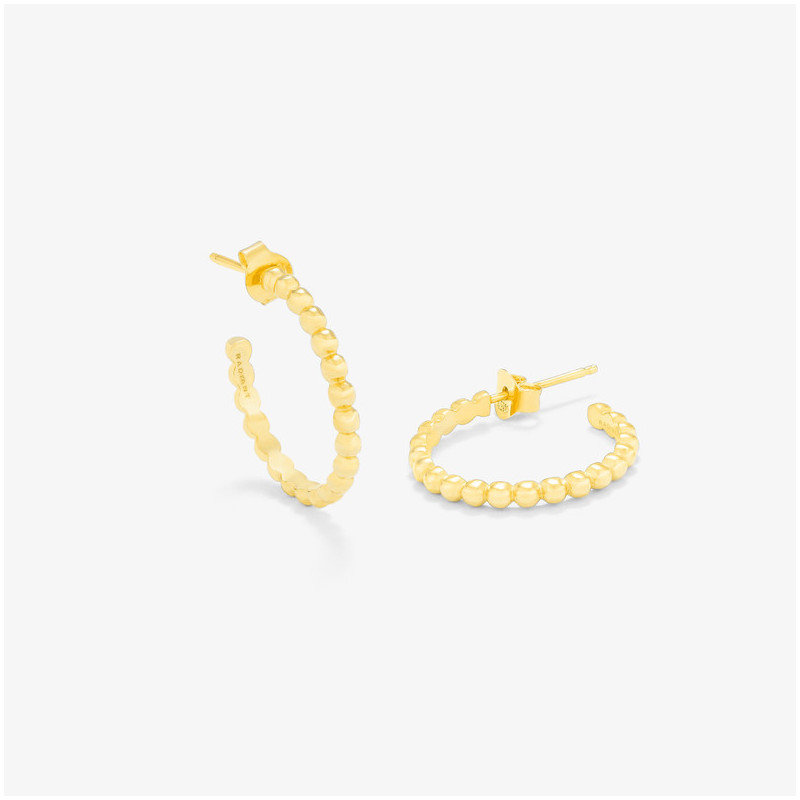 Argolas Médias DOTS. Prata de lei, banho de ouro 24 quilates.