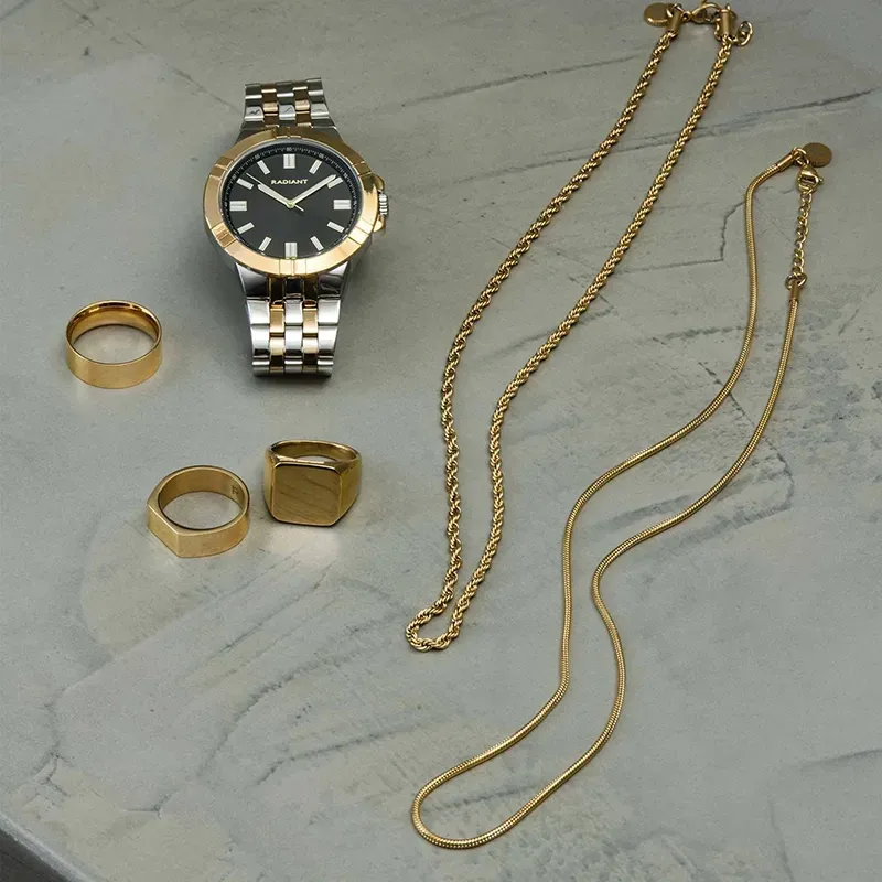 Anel Dourado T26 SHINE & MATT Homem RADIANT Joias