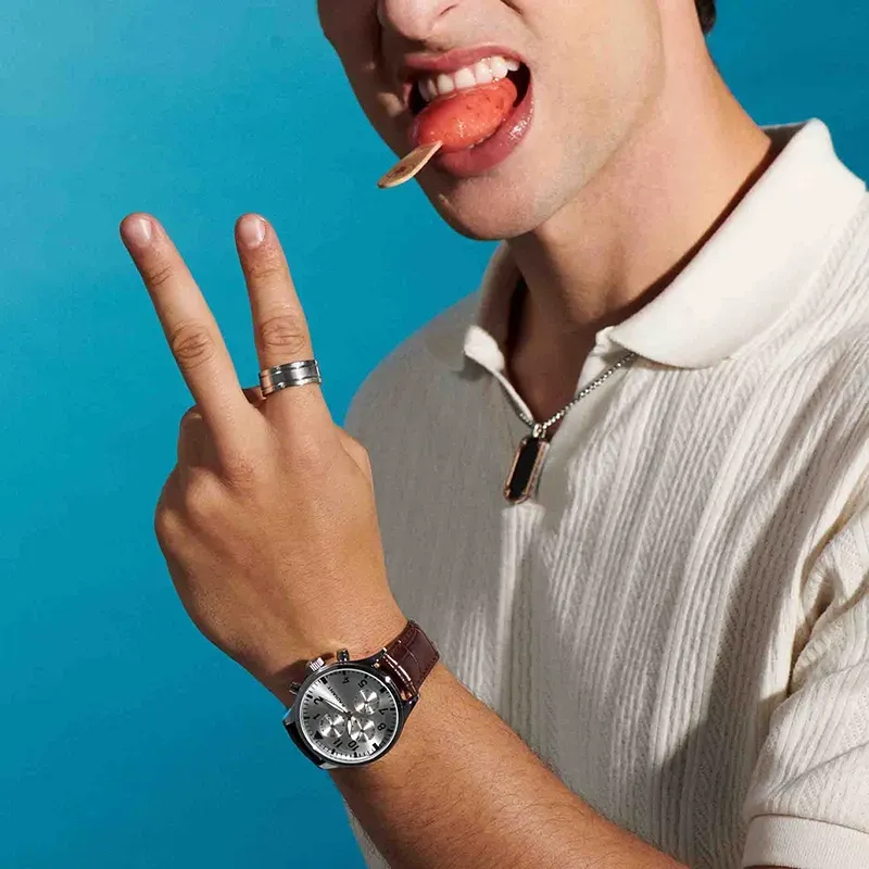 Anel Homem Nogueiras Stack Prateado 26