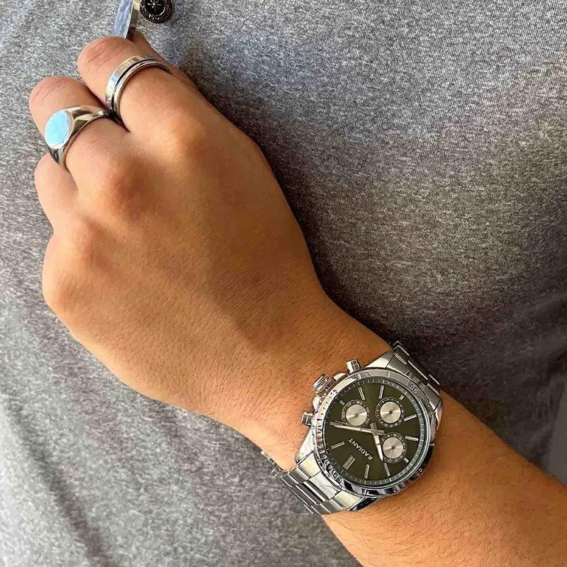 Anel Homem Nogueiras Mid Prateado 26