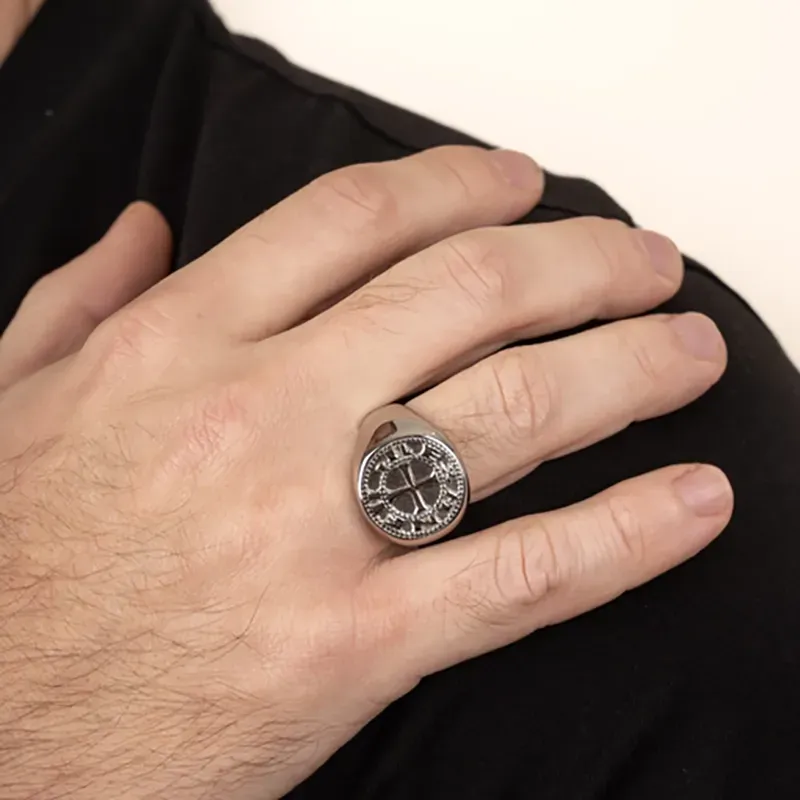 Anel Homem Strong Moeda Prateado | Radiant