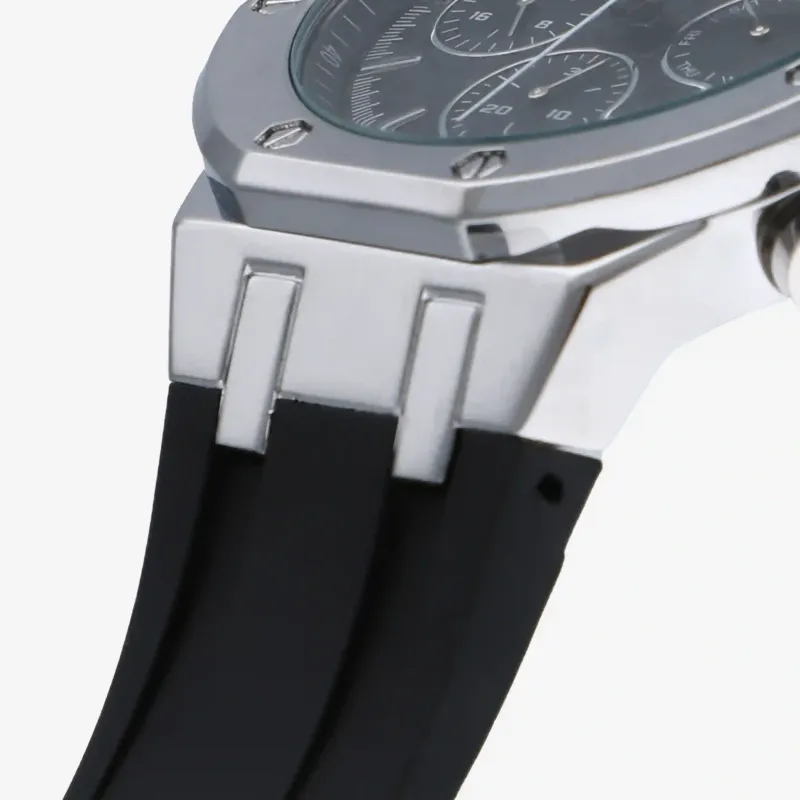 Relógio Homem Jack Preto/Pulseira de Silicone