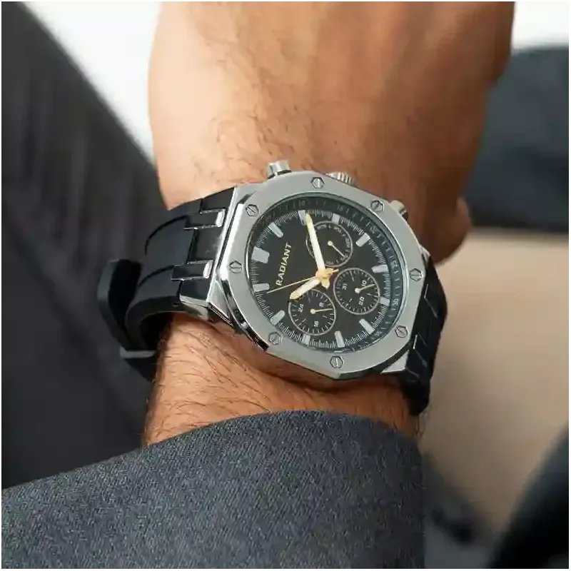 Relógio Homem Jack Ponteiros Dourados/Silicone