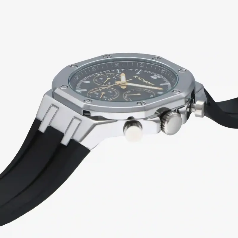 Relógio Homem Jack Ponteiros Dourados/Silicone