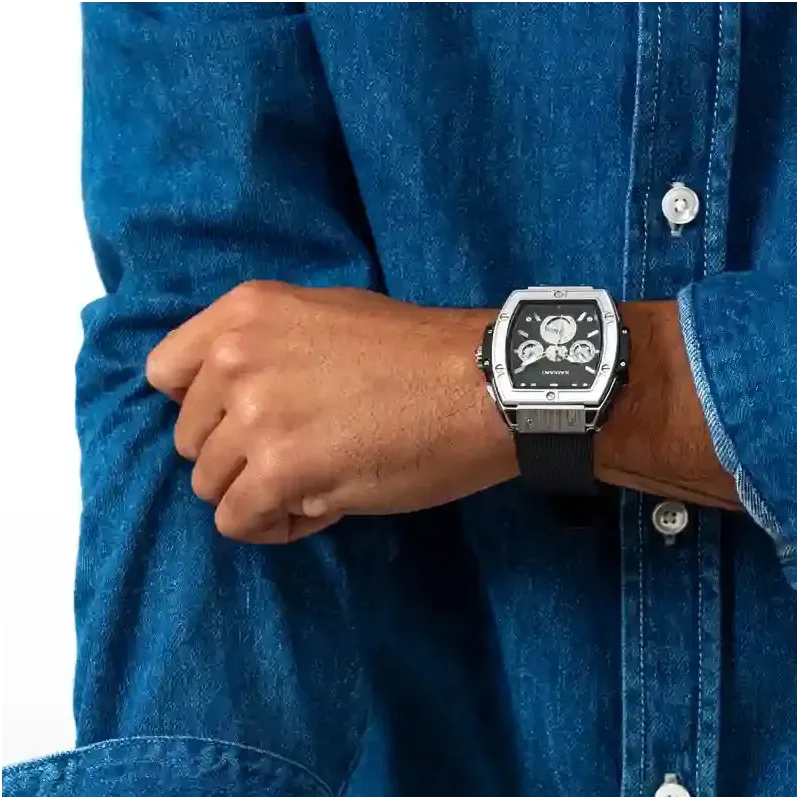 Relógio Homem Ryan Prata/Silicone