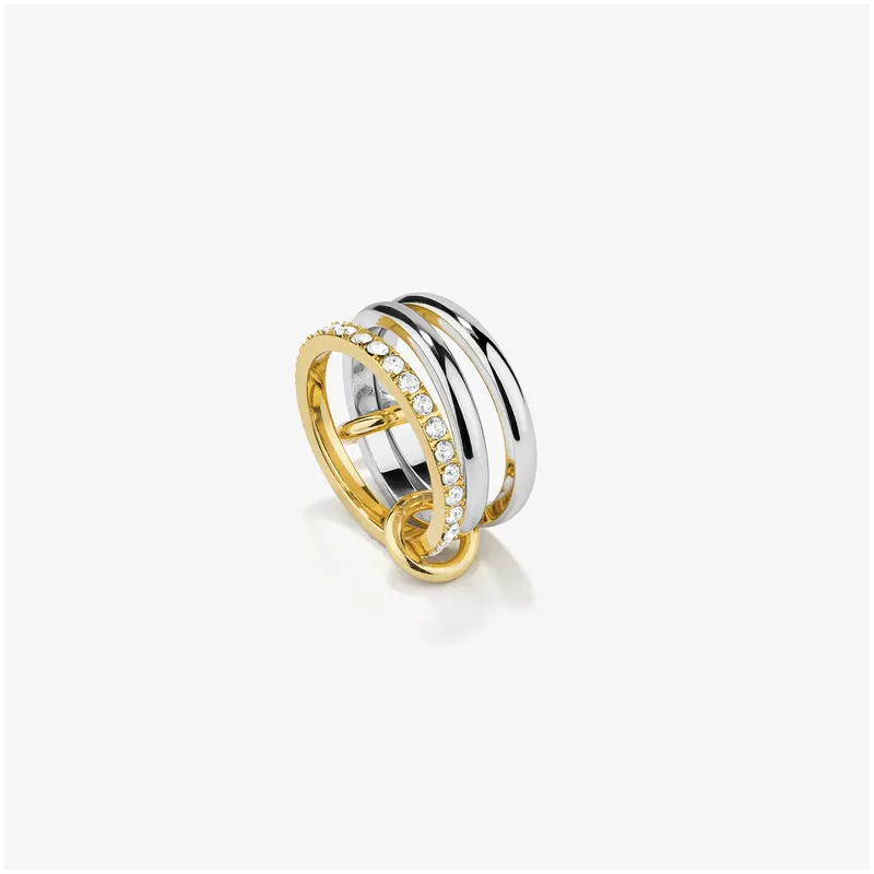 Anel Mulher Zendaya Bitone | Design Sofisticado em Dois Tons