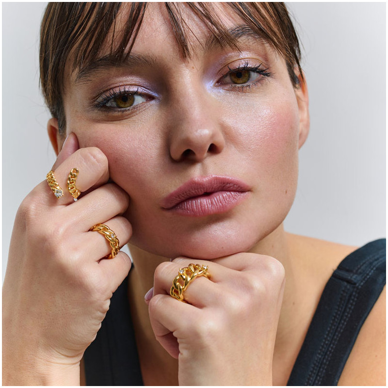 Anel Mulher Gaga Diva dourado | Design Minimalista e Sofisticado