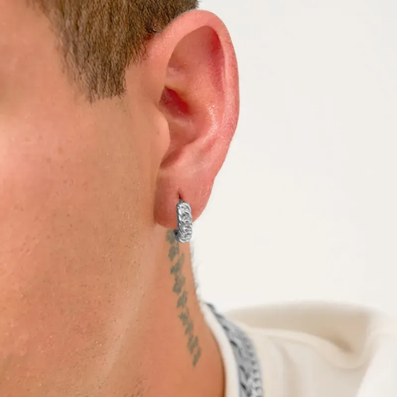 Brinco Homem Cadeado Padlock Prateado | Radiant