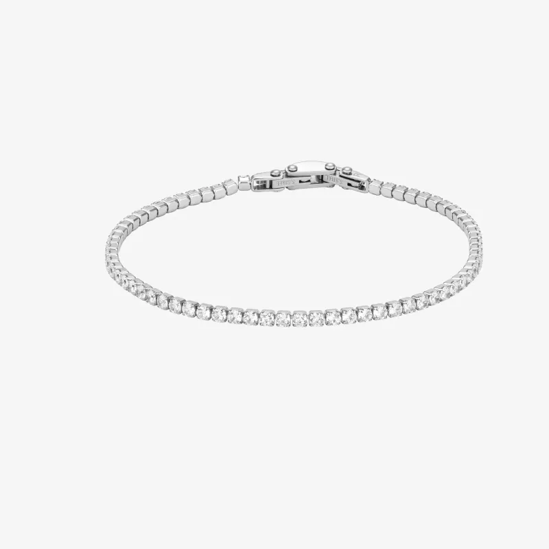 Pulseira de Homem Code Prateada com Cristais | Radiant