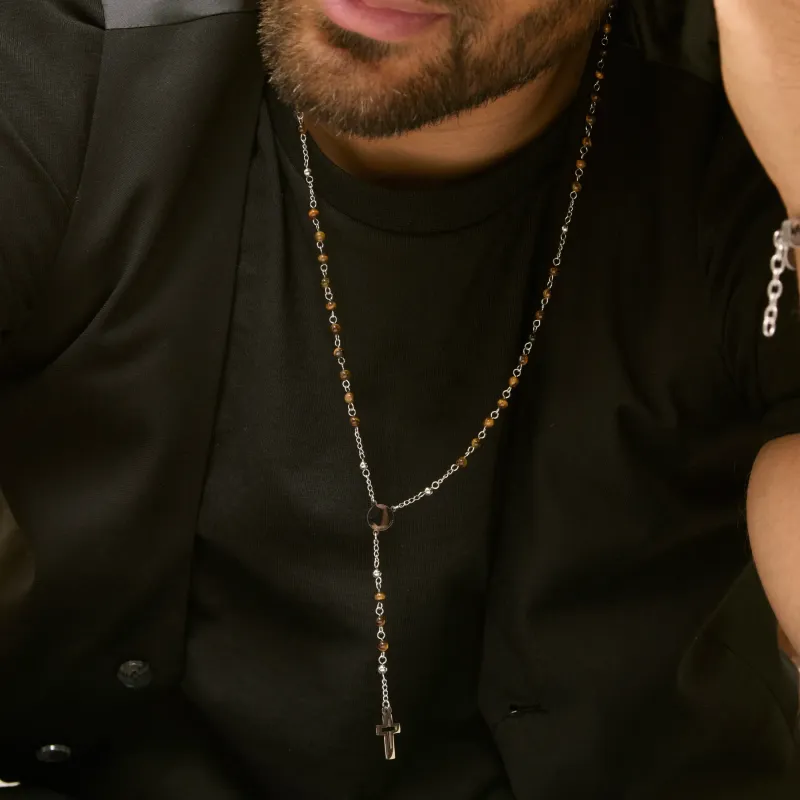 Colar de Homem Iconclast com Pedras Castanhas | Radiant