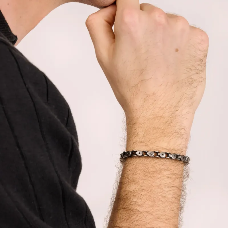Pulseira de Homem Shadow Link Prateada | Radiant