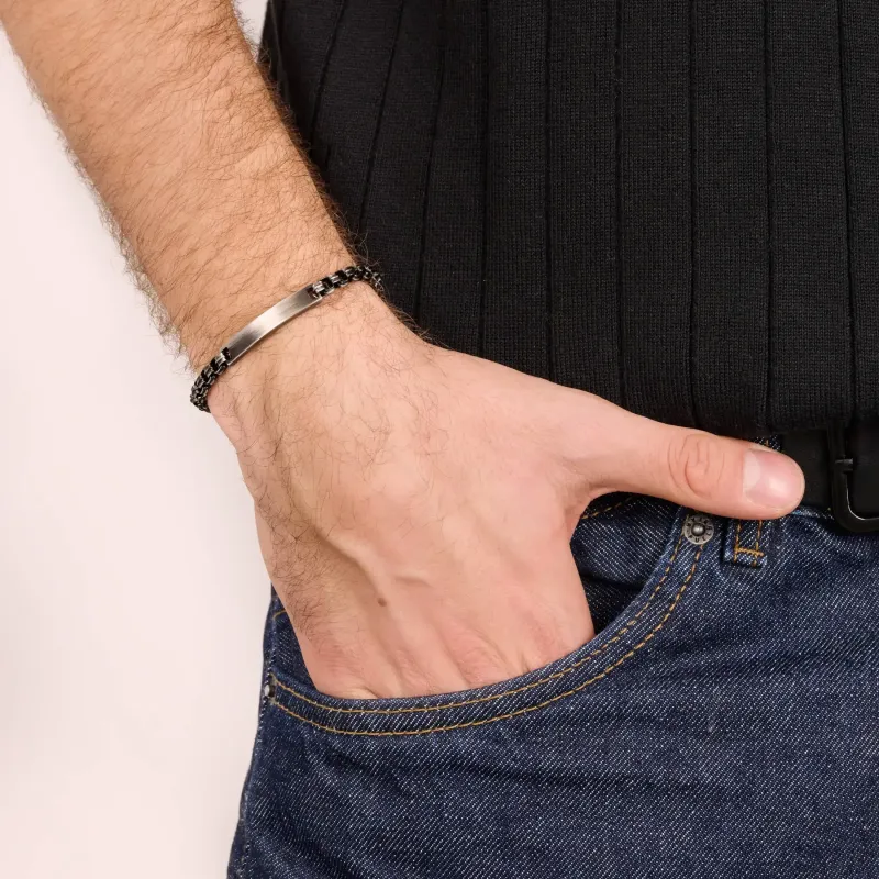 Pulseira de Homem Shadow Link Aço Negra  | Radiant