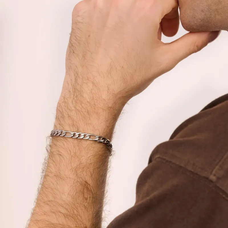 Bracelete de homem Route Blocos Prateada | Radiant