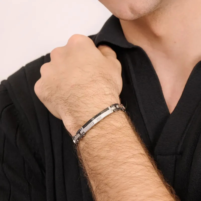 Pulsera Hombre Shadow Link Negro Mate | Radiant
