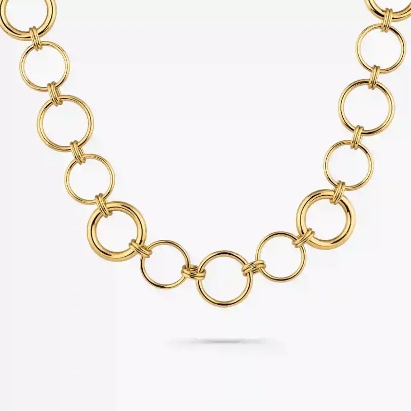 Colar Dourado de Mulher com Aros Interligados | Radiant