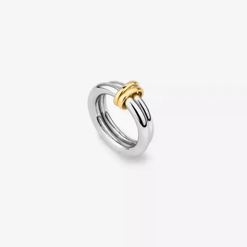 Anel Bicolor de Mulher Duplo em Aço Inoxidável | Radiant