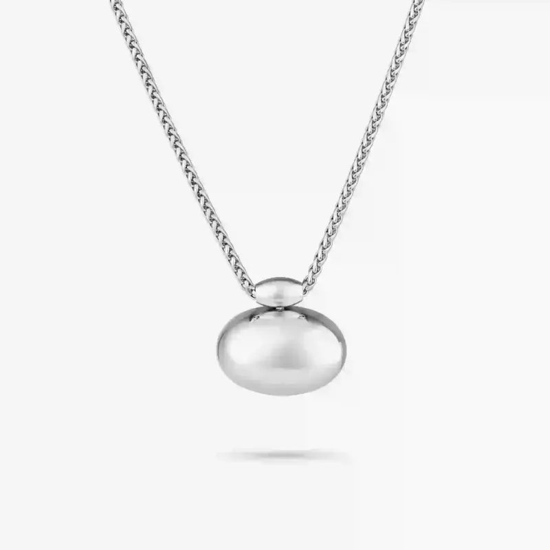 Colar Prateado de Mulher com Pendente Oval Soulmate | Radiant